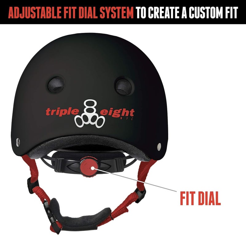 Triple Eight LIL 8 Dual Certified Sweatsaver Kids Skateboard and Bike Helmet with Padded Chin Buckle, Neon Pink Rubber, One Size - Image 4